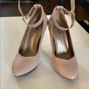 Baby pink high heels